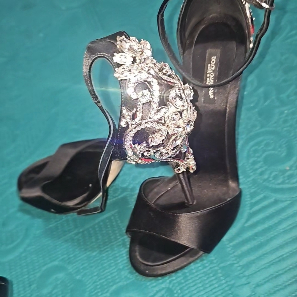 Dolce & Gabbana Black Heels with Silver Accents
